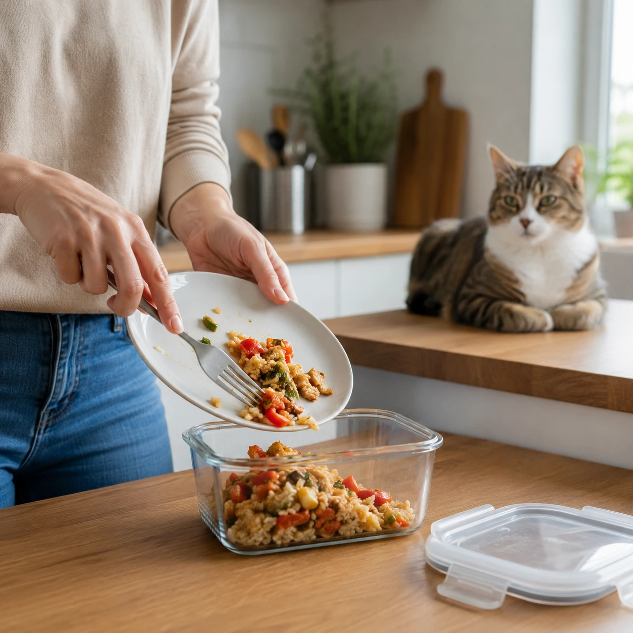 Essen vor der Katze sicher wegräumen