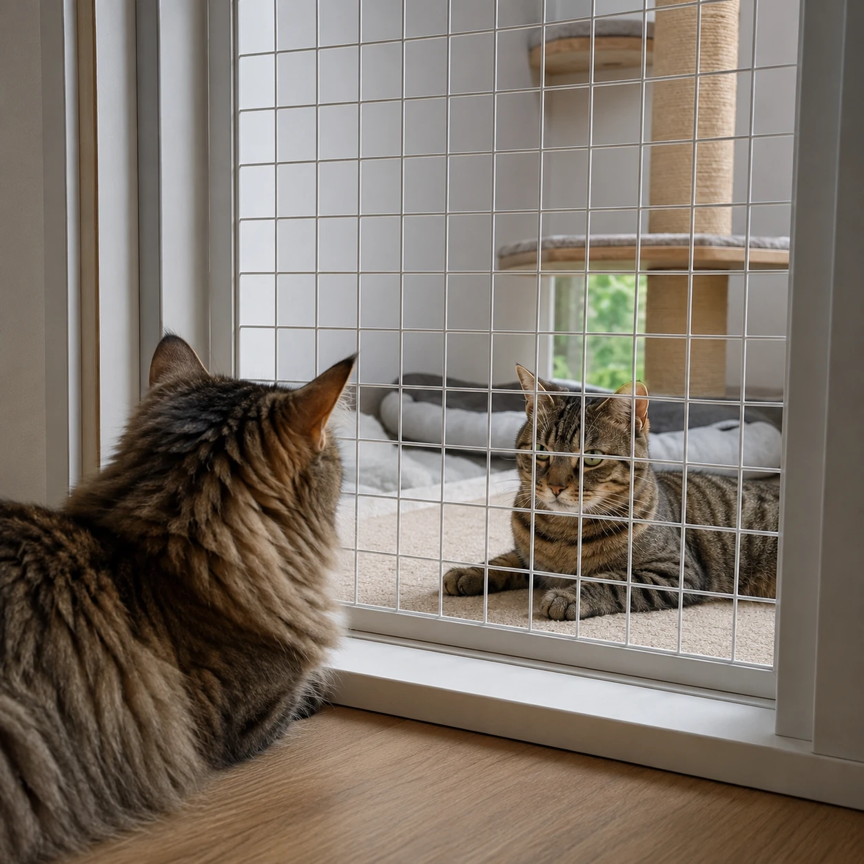 Sicherer Sichtkontakt hilft bei Angst vor anderen Katzen