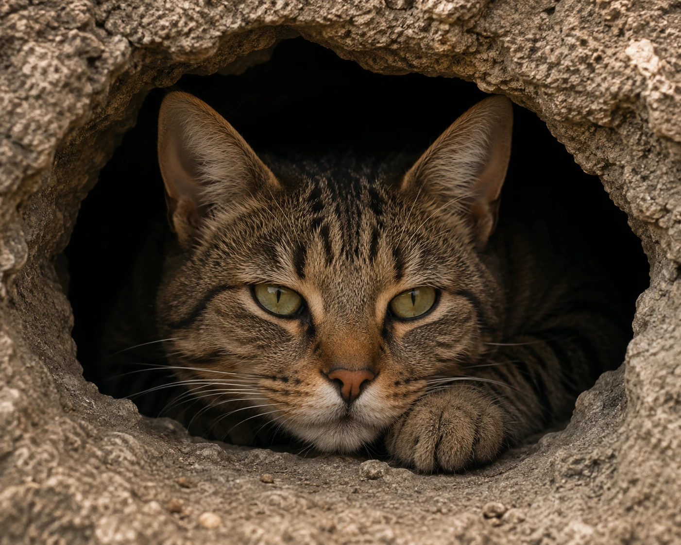 Katze versteckt sich bei Besuch an einem sicheren Rückzugsort