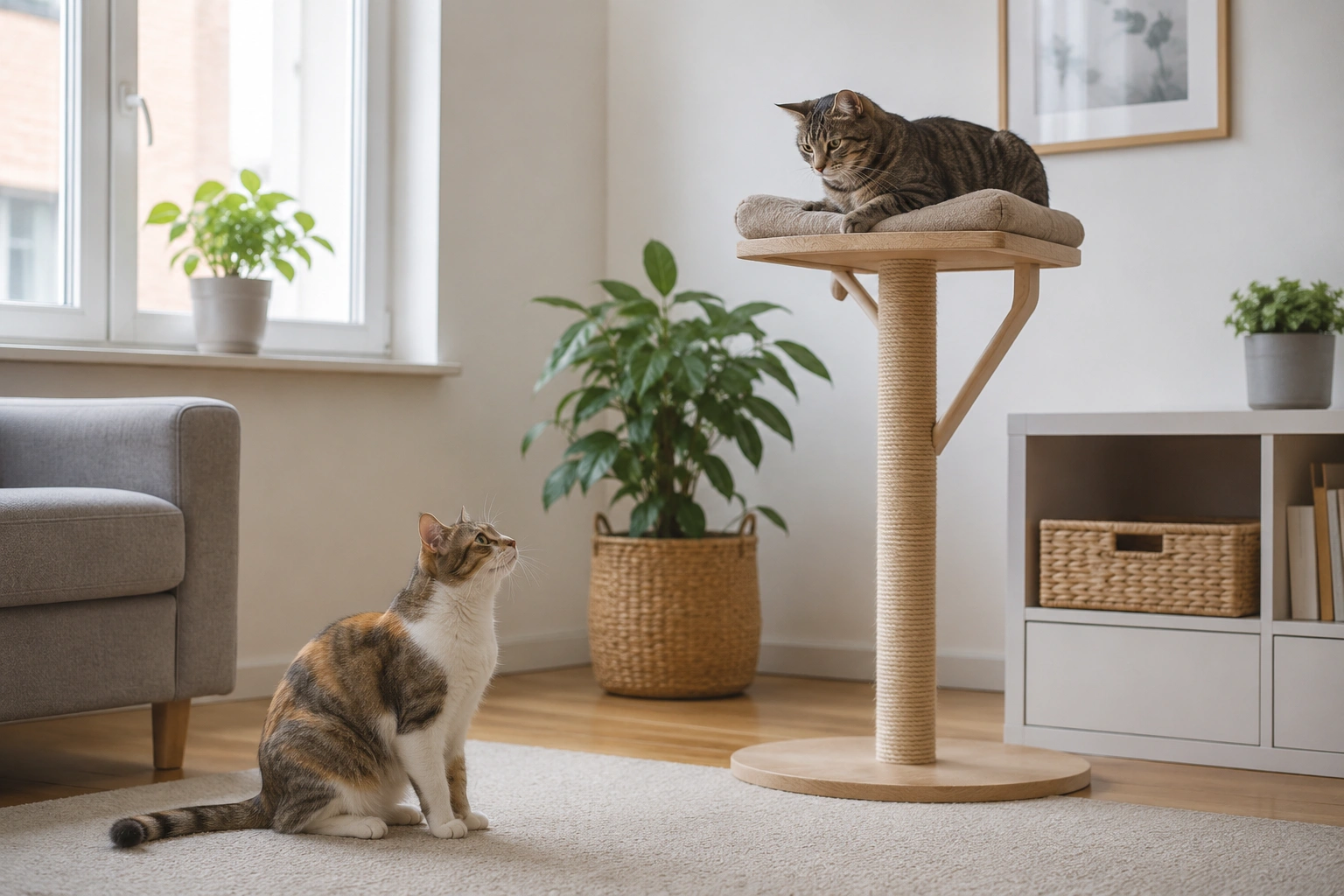 Rückzug und erhöhte Plätze helfen bei Katzenkonflikten