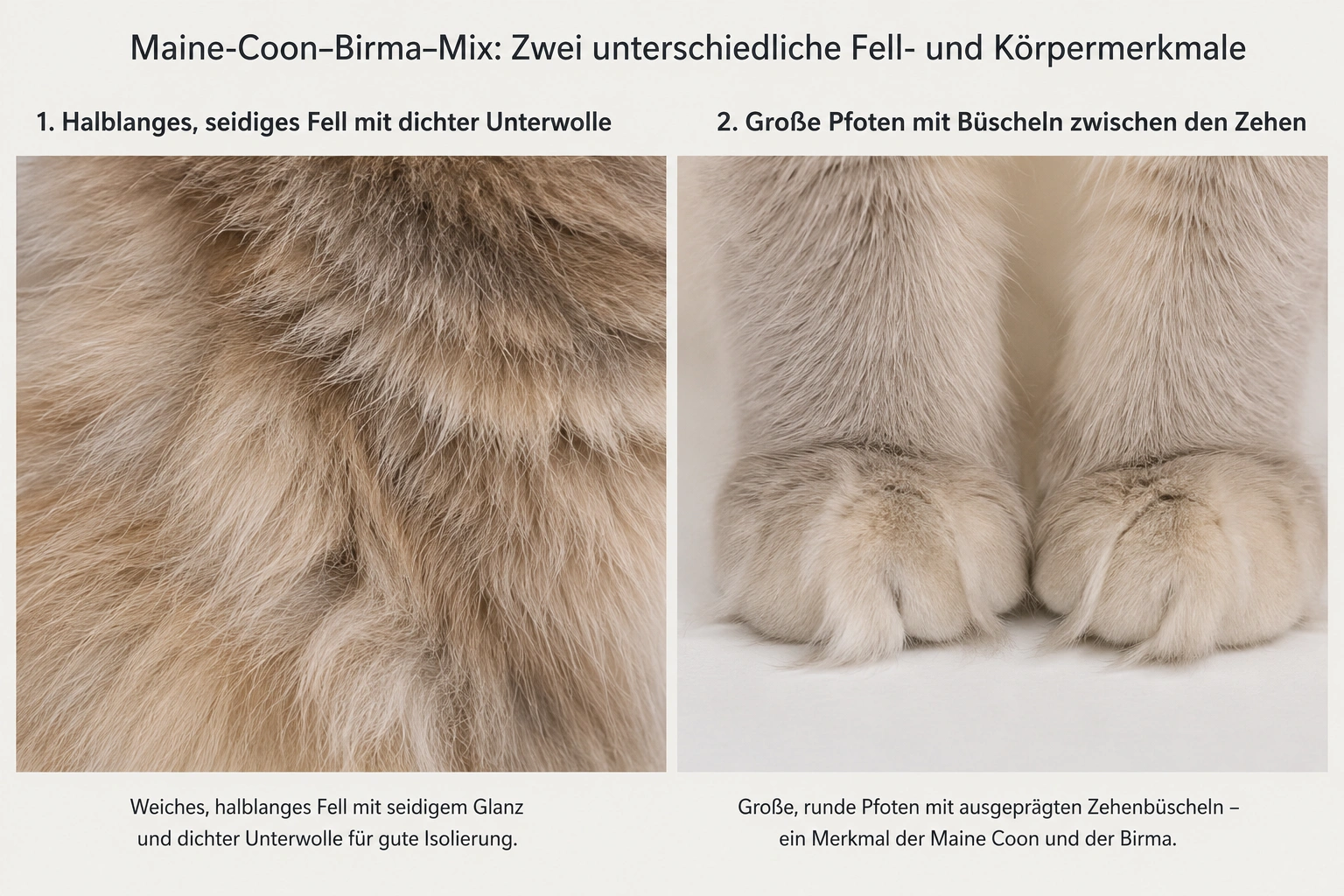 Mögliches Aussehen eines Maine Coon Birma Mix