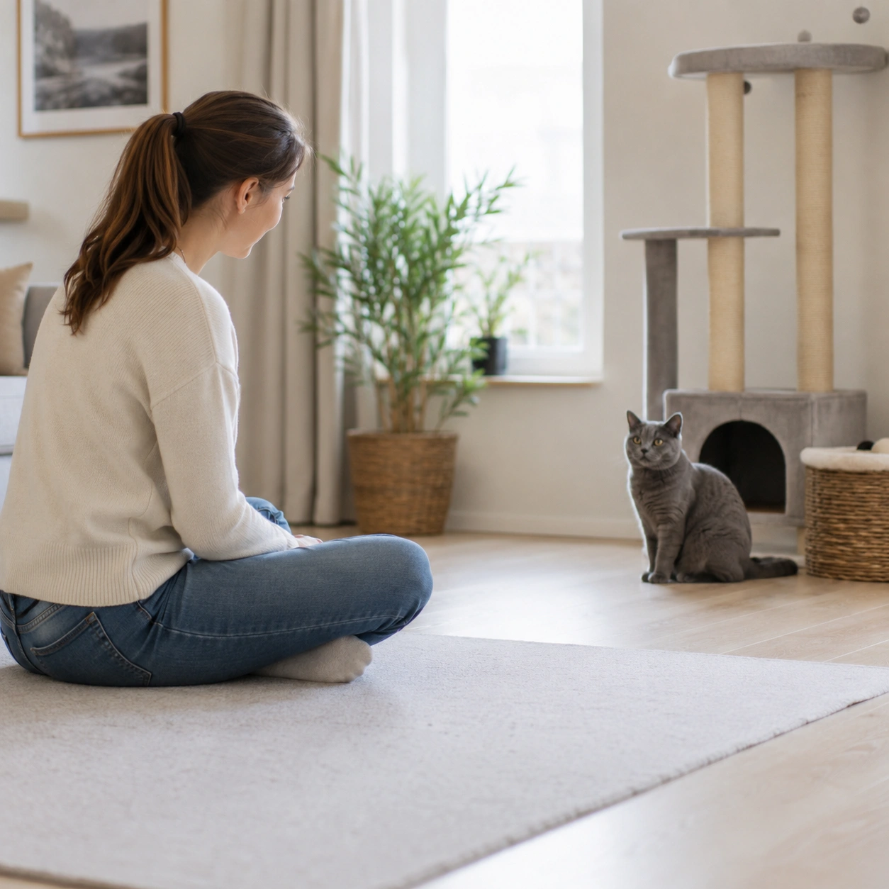 Vertrauen zu einer scheuen Katze ohne Druck aufbauen