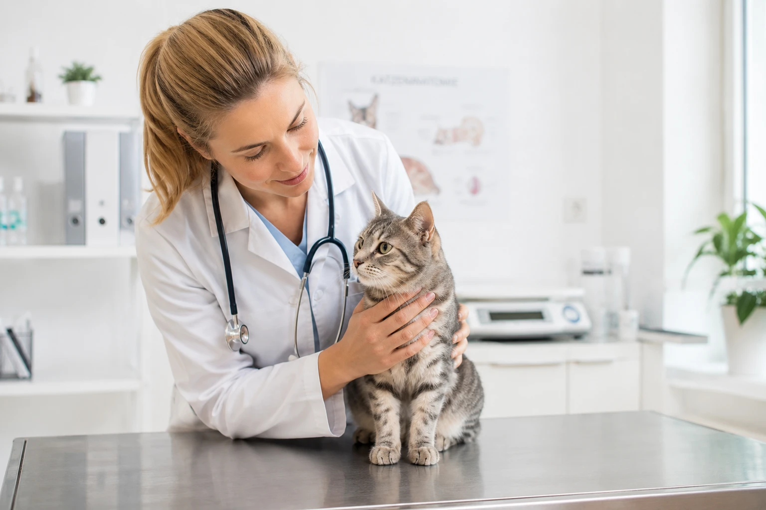 Tierärztliche Untersuchung bei apathischer Katze