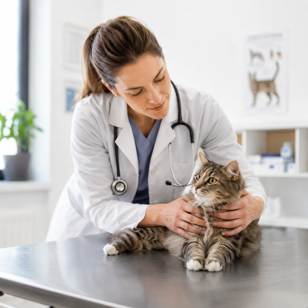 Tierärztliche Untersuchung, wenn eine Katze nicht frisst