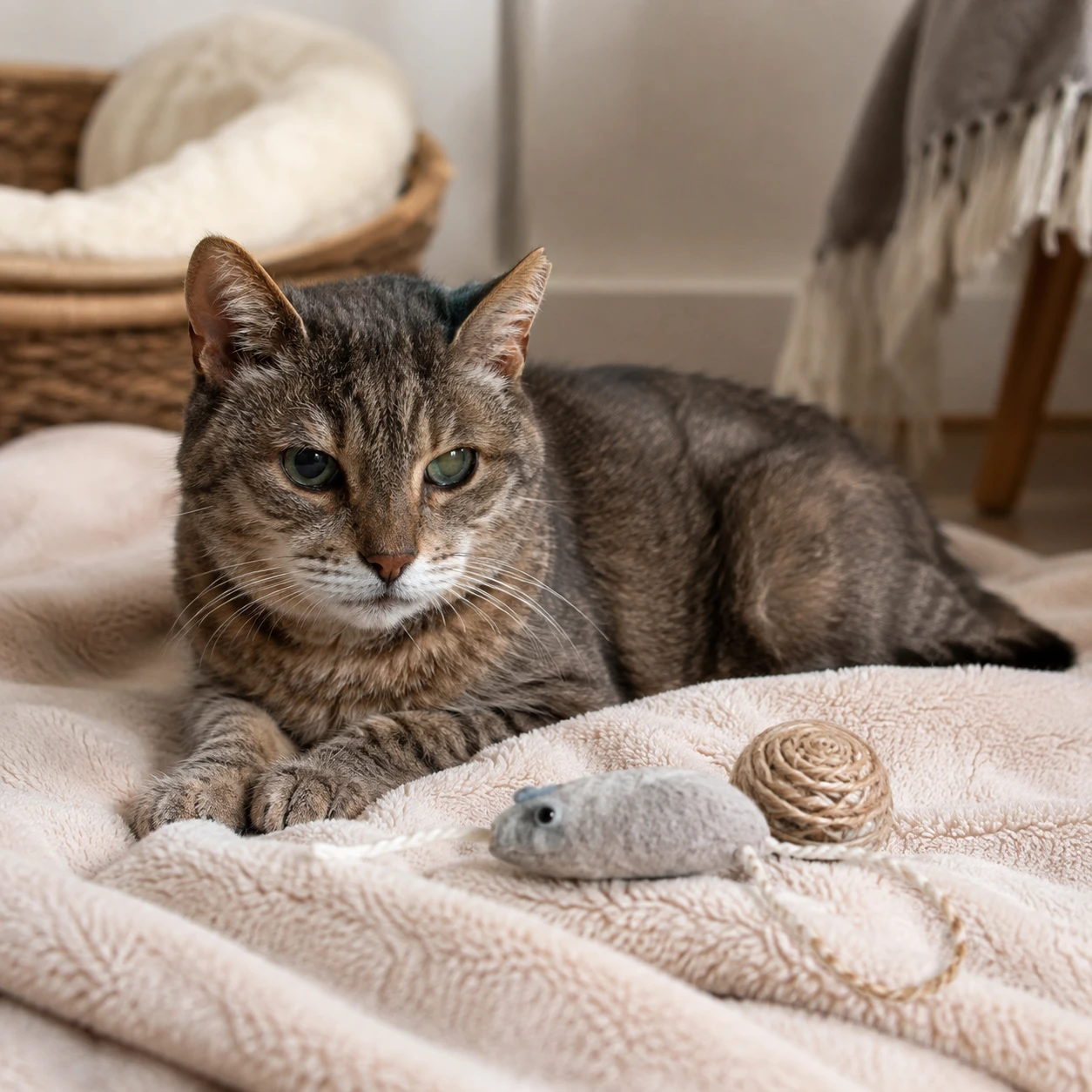 Ältere Katze spielt weniger und braucht angepasstes Spiel