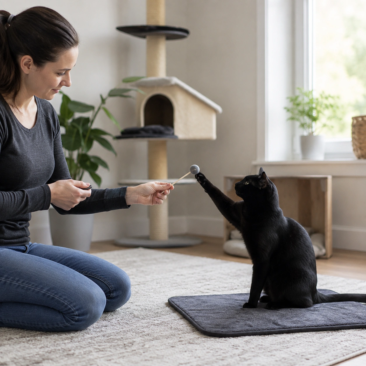 Beschäftigung und Training mit einer Bombay Katze