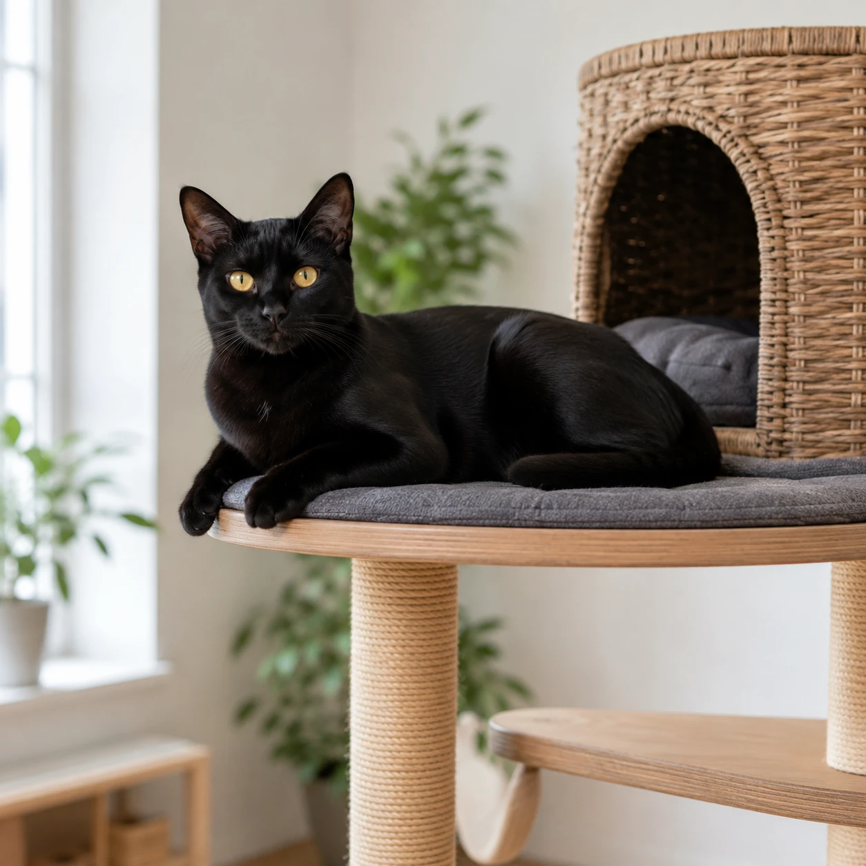Kletterplatz für eine Bombay Katze in der Wohnung