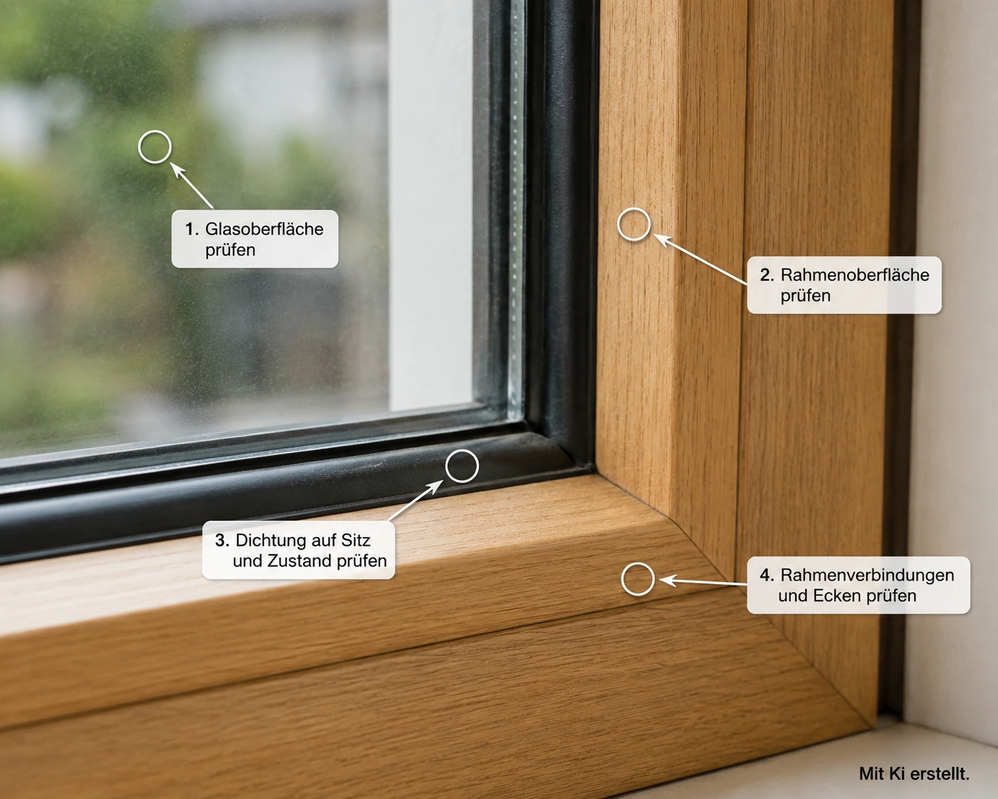 Fensterscheibe und Rahmen beim Katzenkratzen unterscheiden