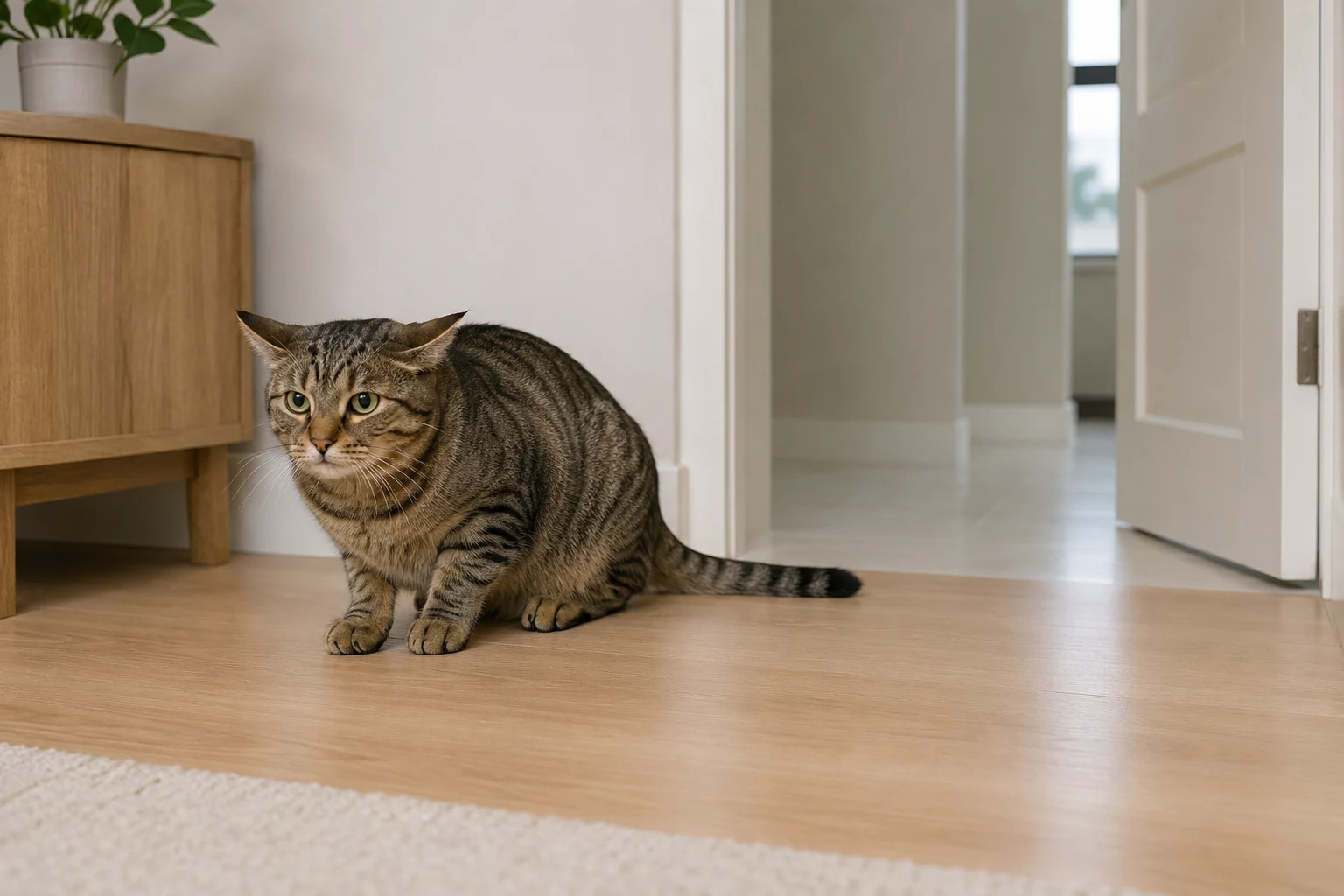 Unsichere Körpersprache einer Katze erkennen