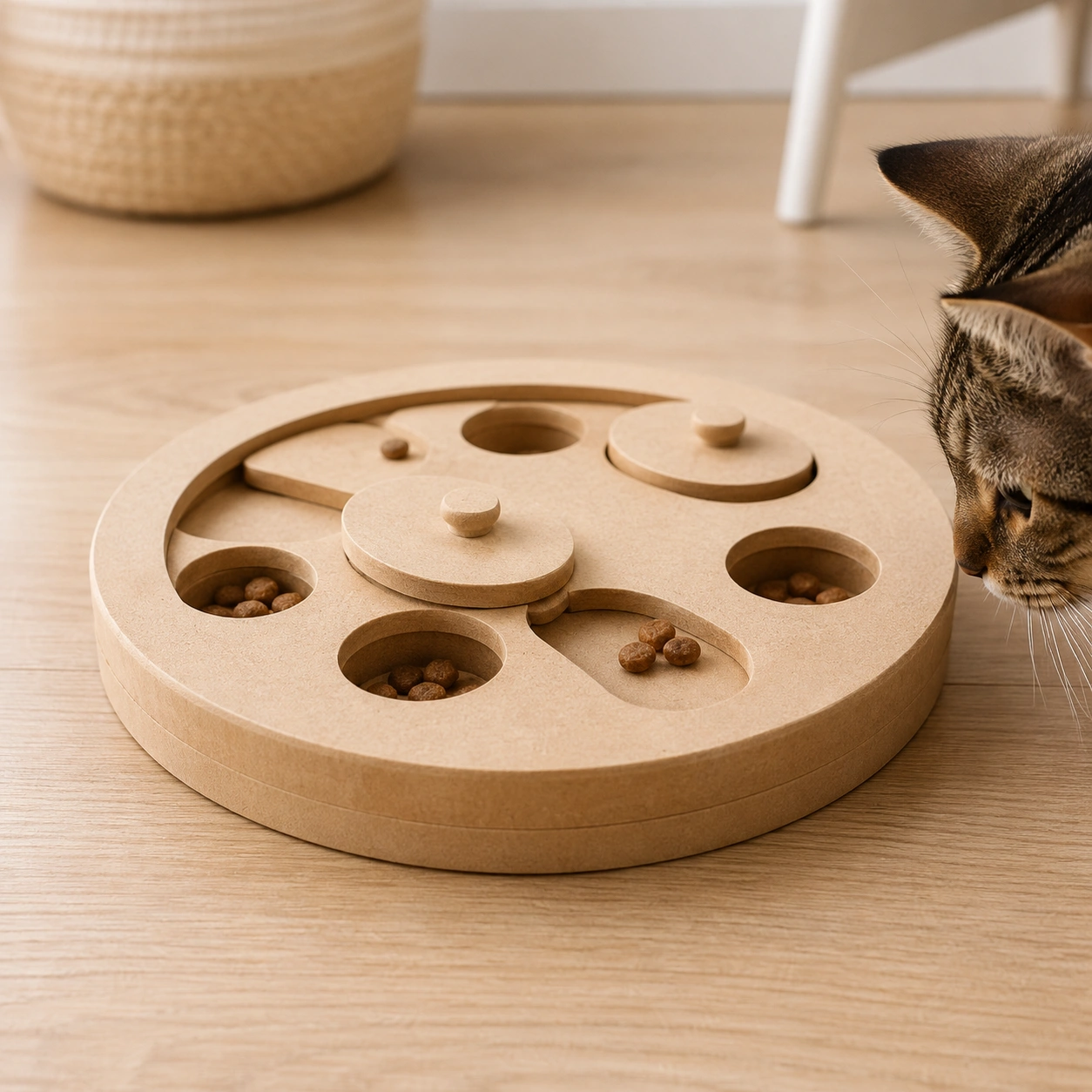 Einfaches Futterpuzzle gegen futterbezogene Langeweile