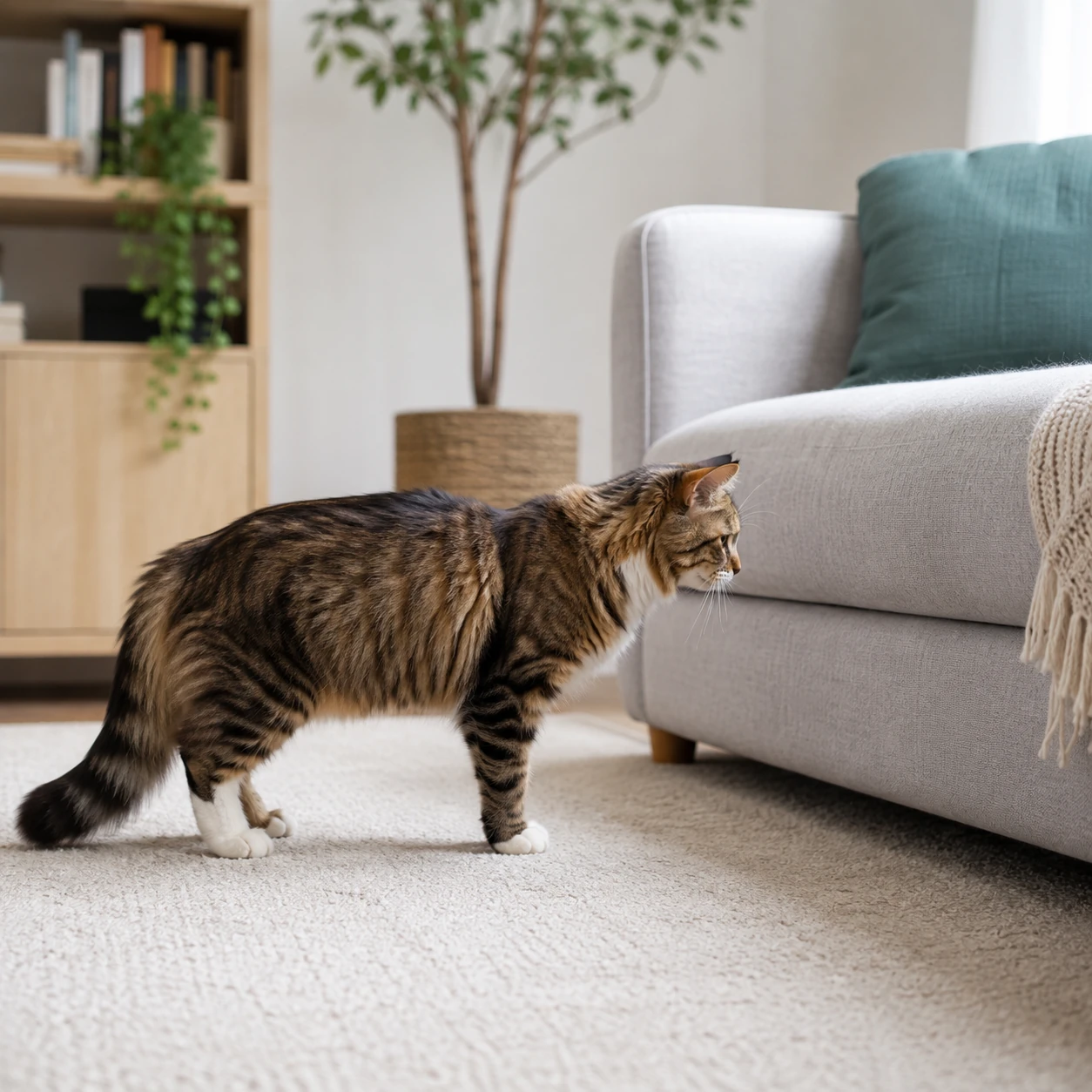 Katze zögert beim Springen als mögliches Zeichen für Gelenkschmerzen