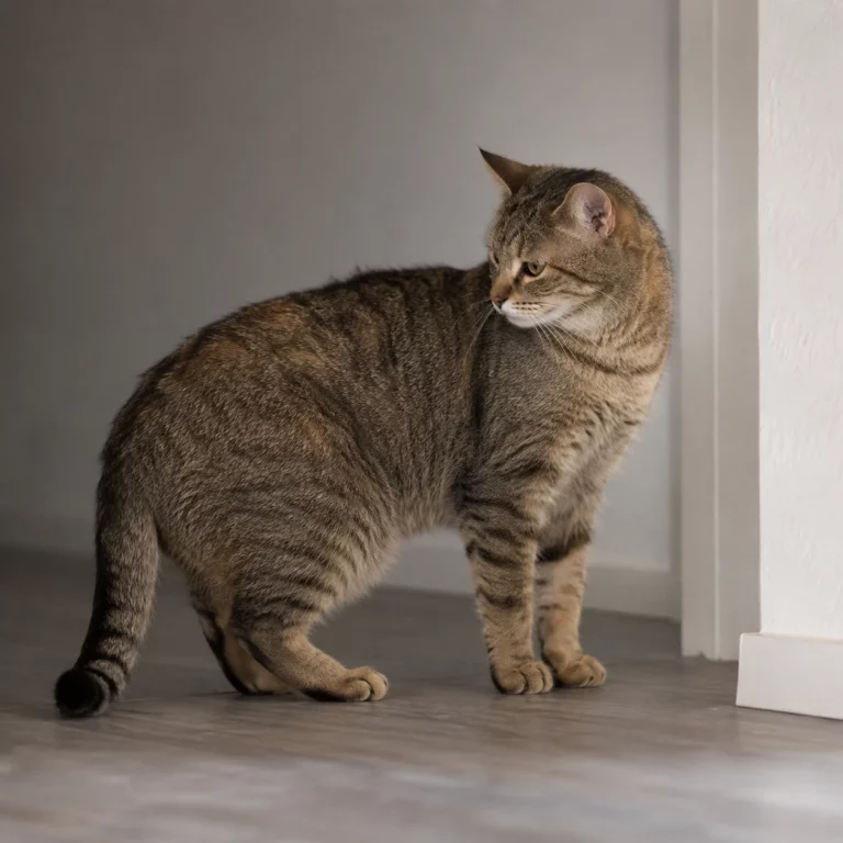 Katze knurrt und zeigt ein Distanzsignal