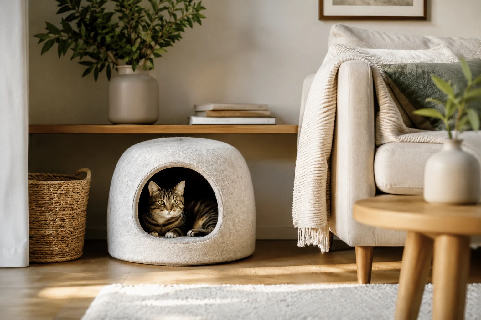 Ruhiger Rückzugsort für eine gestresste Katze