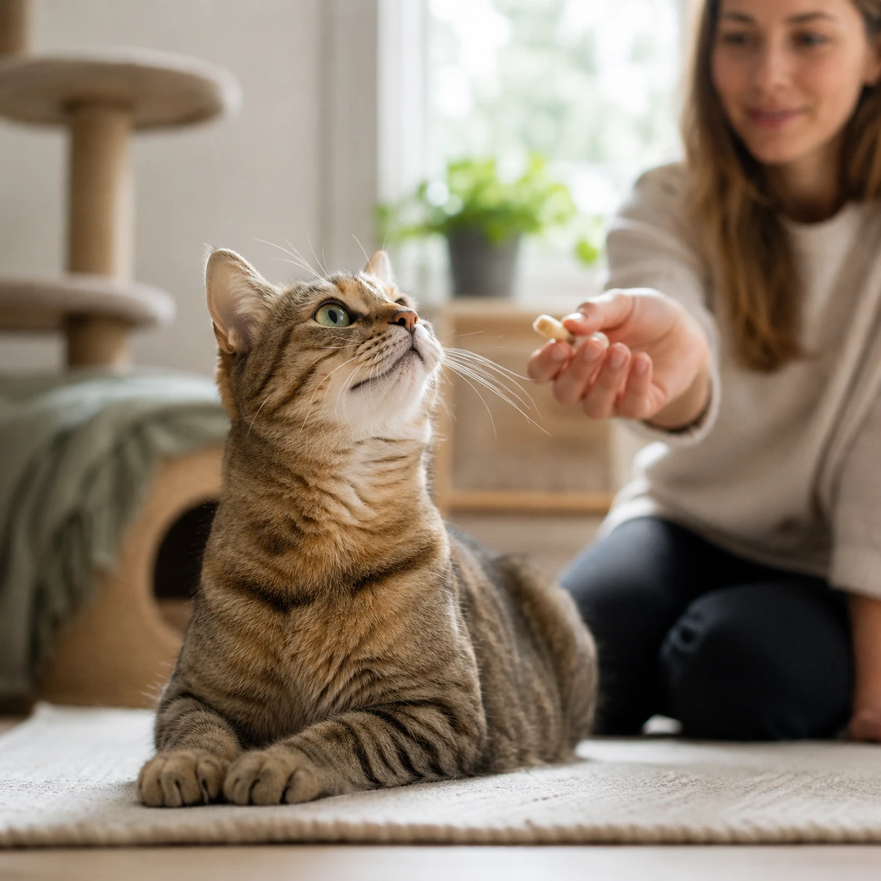 Ansprechbarkeit einer viel schlafenden Katze beobachten