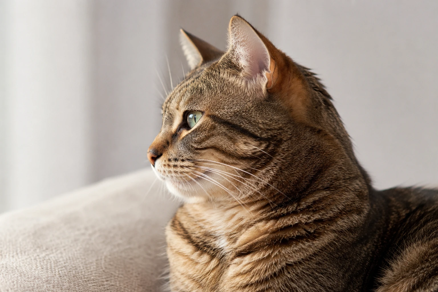 Leises Schnurren einer Katze kann eher fühlbar als hörbar sein