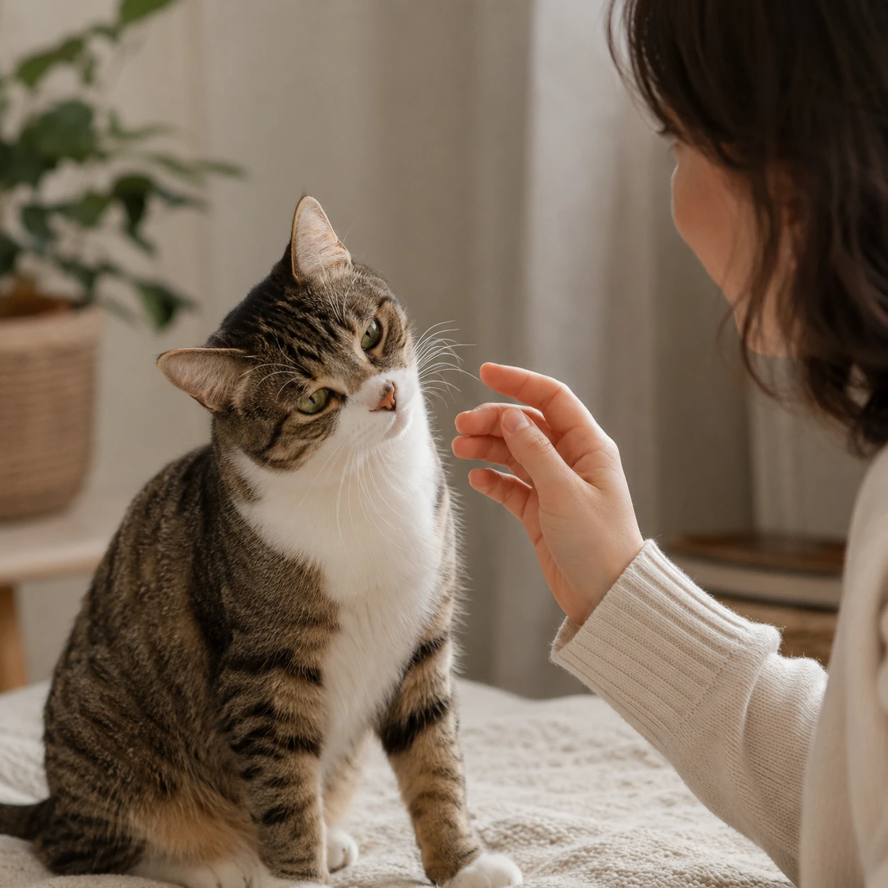 Zustimmung der Katze beim Streicheln prüfen