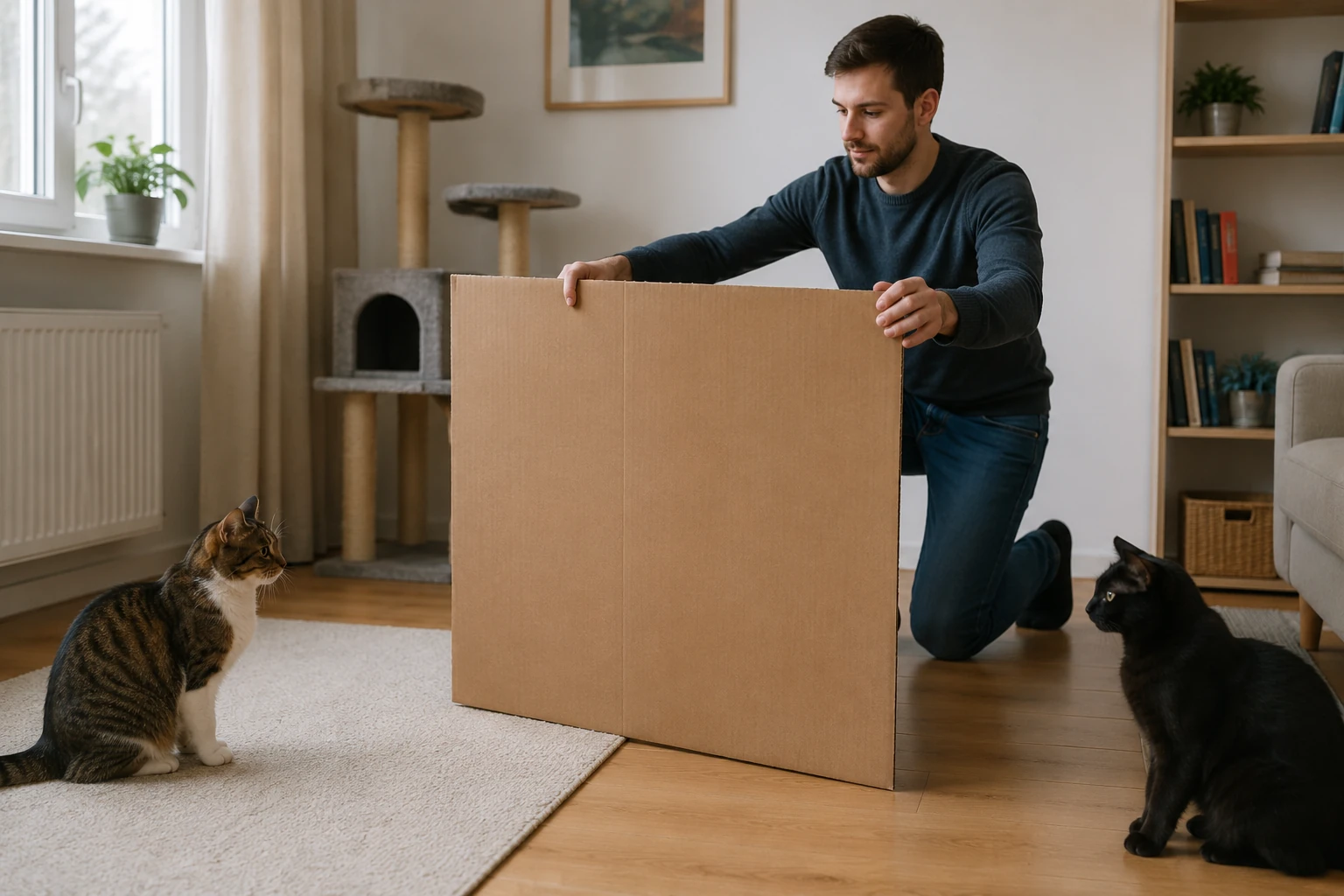 Zwei Katzen mit einer Sichtbarriere sicher voneinander trennen