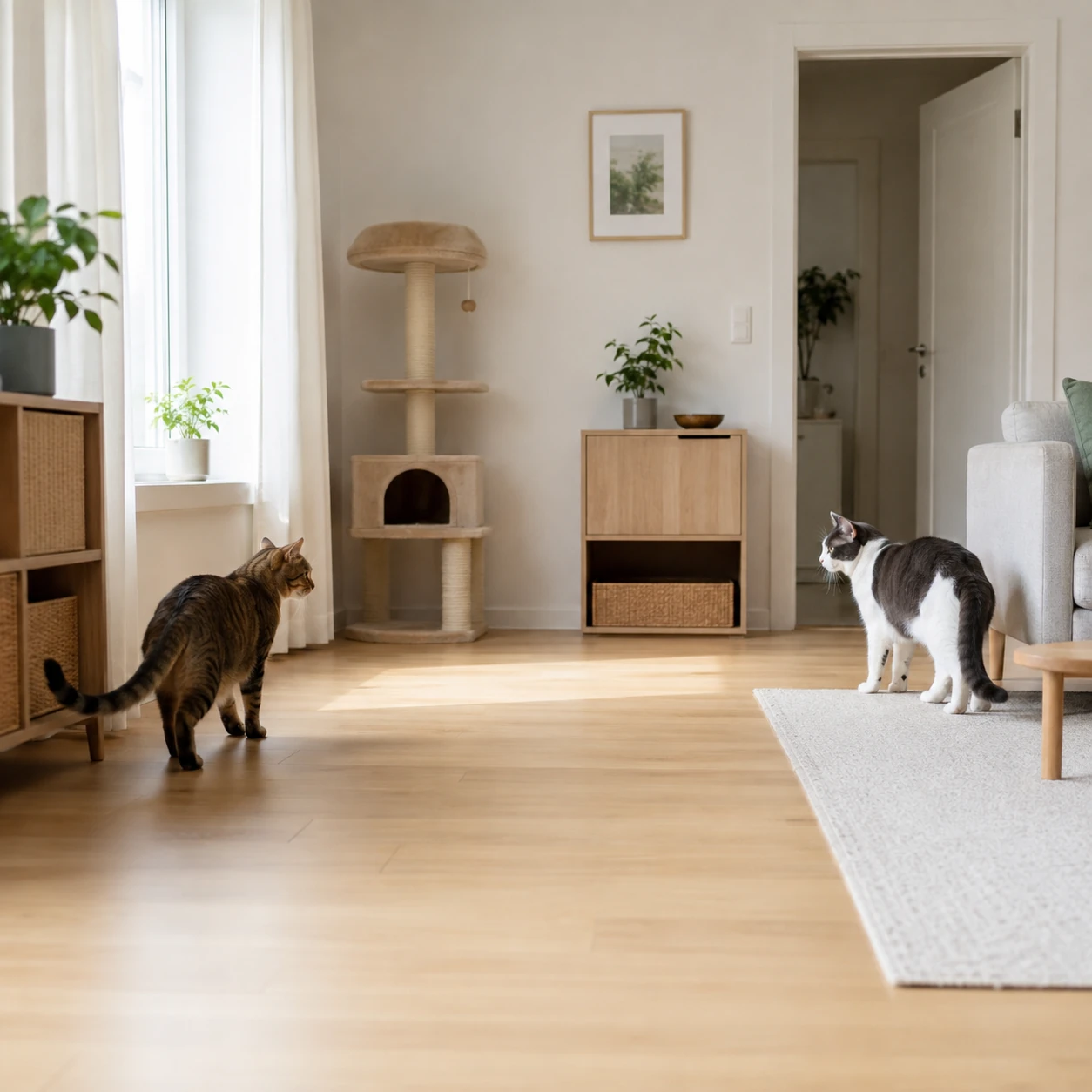 Katzen zusammenführen: Fauchen und Knurren richtig einordnen