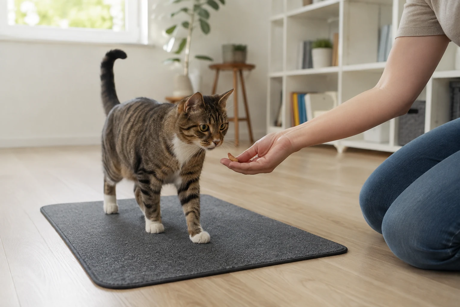 Positive Verstärkung beim Training einer Katze