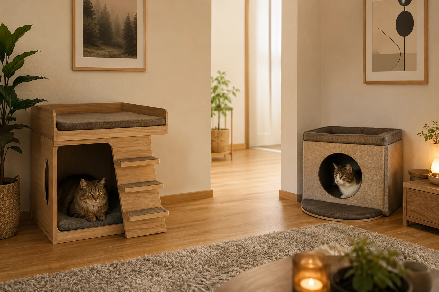 Sichere Rückzugsorte für mehrere Katzen verteilen