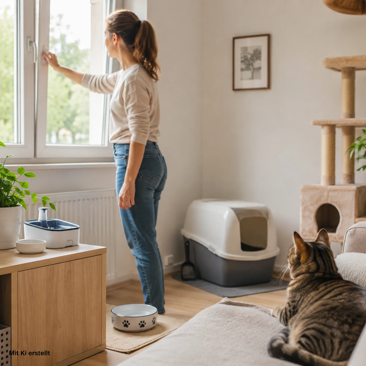 Wohnung sichern, bevor die Katze alleine bleibt