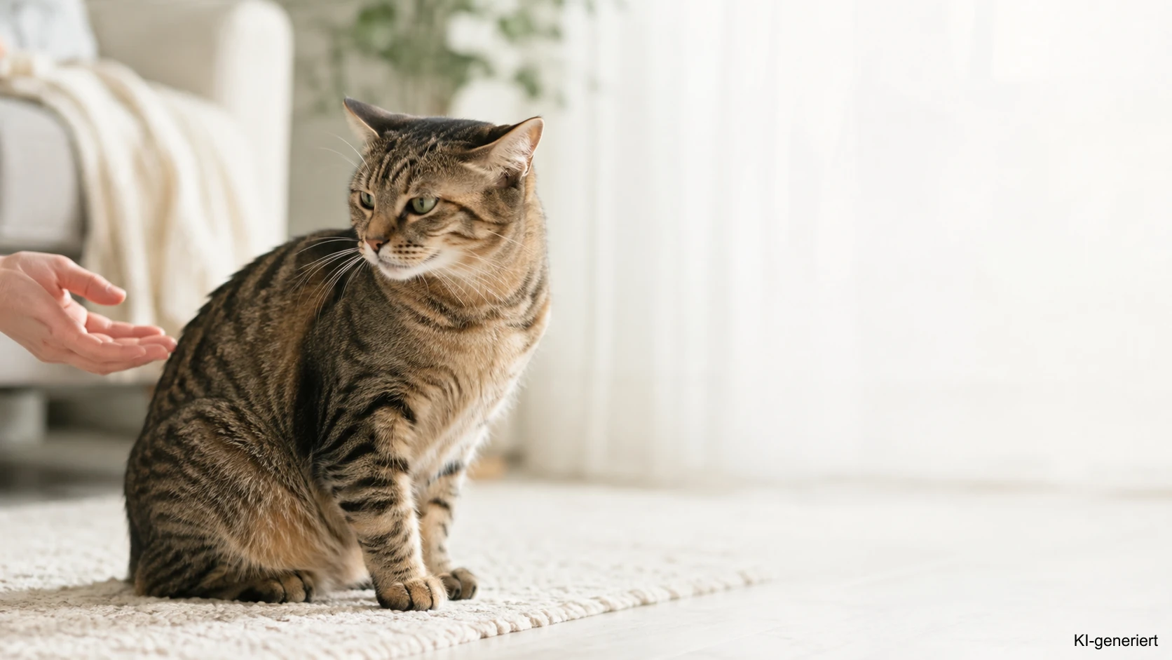 Frühe Stoppsignale bei Berührung einer Katze
