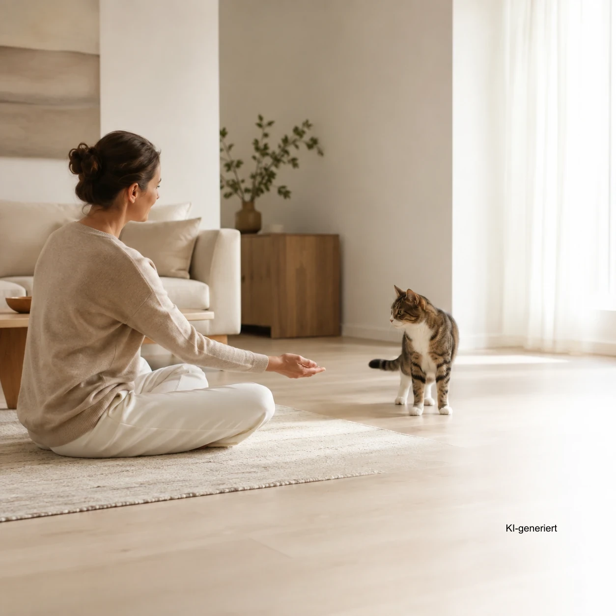 Katze entscheidet selbst über eine Berührung