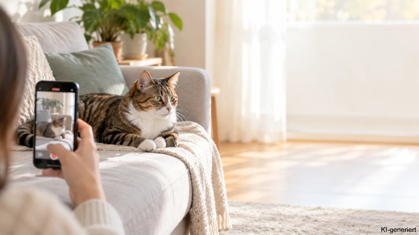 Zucken der Katze ohne Provokation für die Tierarztpraxis filmen