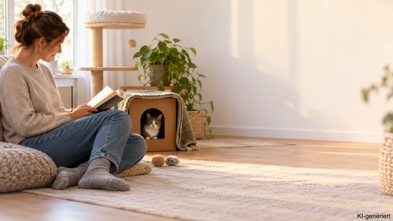 Kontakt zur neuen Katze ohne Druck anbieten