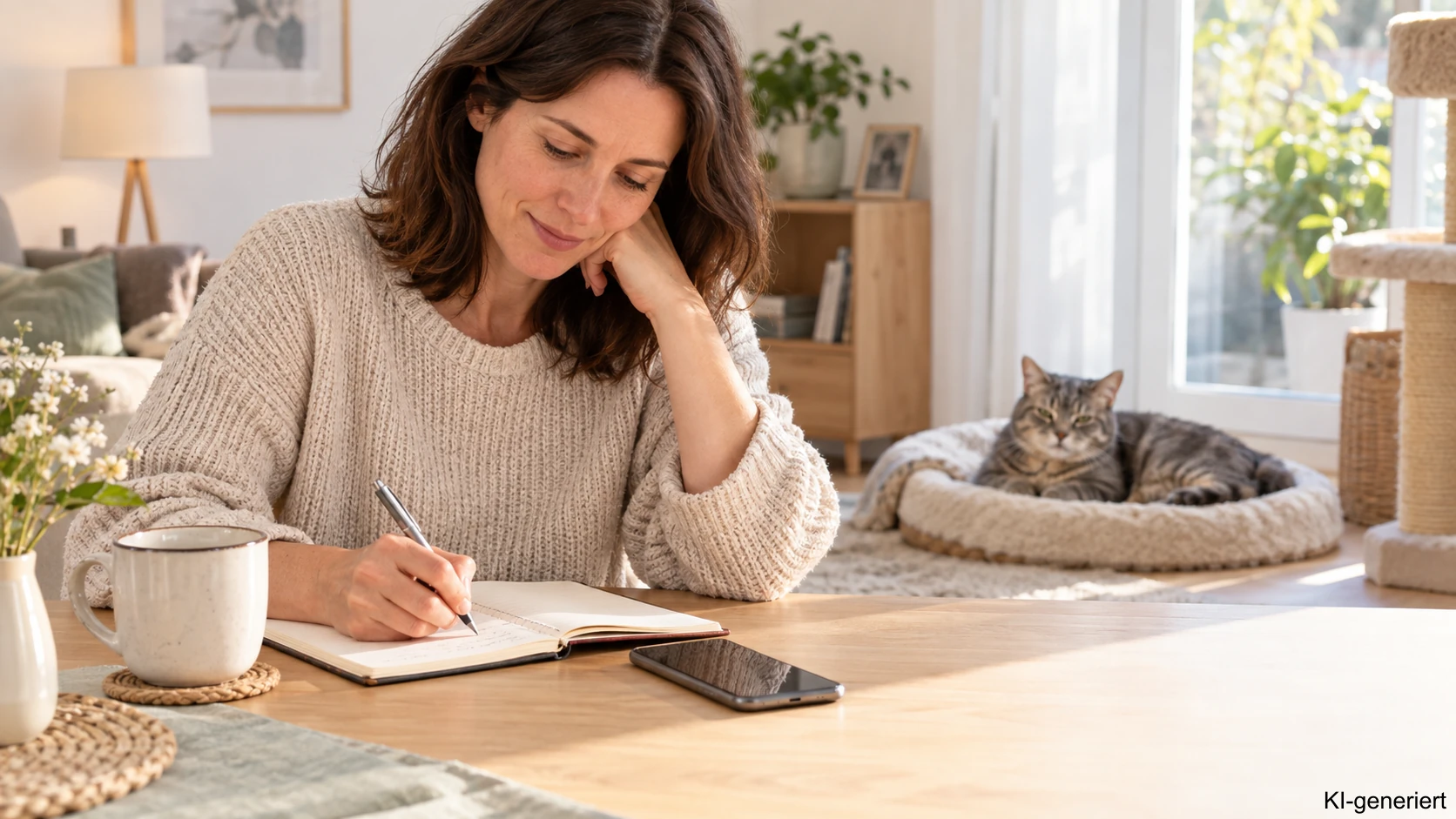 Schreiphasen einer Katze dokumentieren